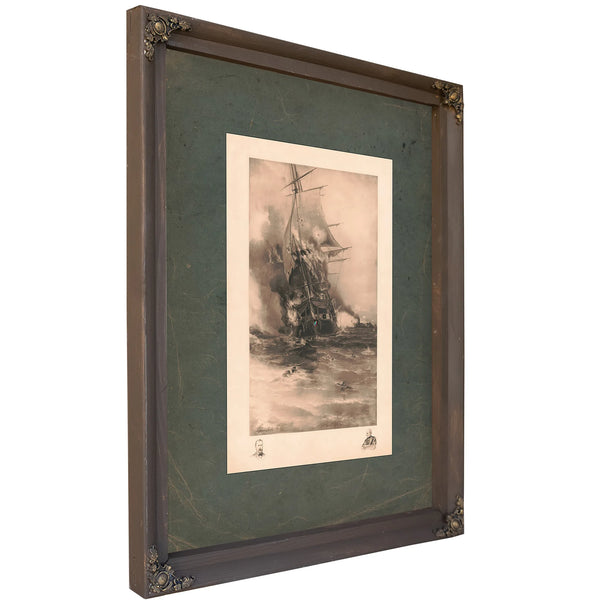 Burning of the Congress 1892 — Bourbon Framed Canvas Print | Bella Frye