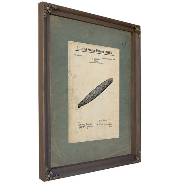 The Rosales Cigar Patent of 196 — Framed Wall Art Room View | Bella Frye