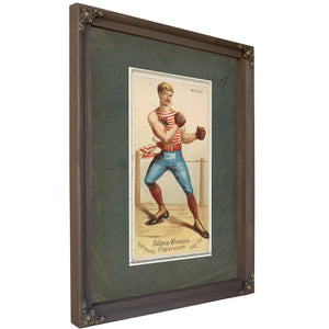 Boxing From Worldand39s Dudes Series N31 for Allen Andamp Ginter Cigarettes — Bourbon Framed Canvas Print | Bella Frye