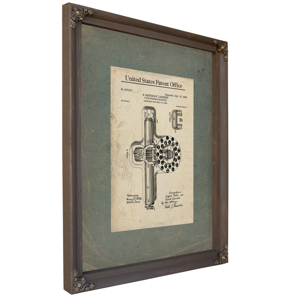The Lambert Typewriter Patent — Mechanical Whispers of the Written Word — Framed Wall Art Room View | Bella Frye