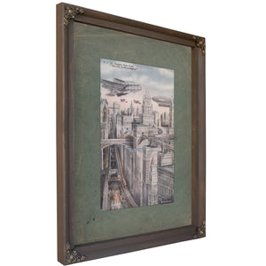 Tomorrows Metropolis a Prophecy in Steel and Sky — Bourbon Framed Canvas Print | Bella Frye