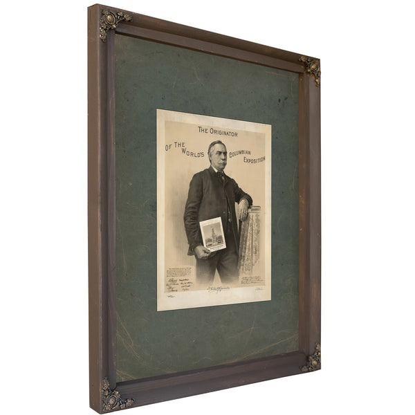 The Originator of the Worlds Columbian Exposition 1892 — Bourbon Framed Canvas Print | Bella Frye