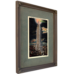 The Dirigibles Last Mooring Manhattan Nocturne — Bourbon Framed Canvas Print | Bella Frye