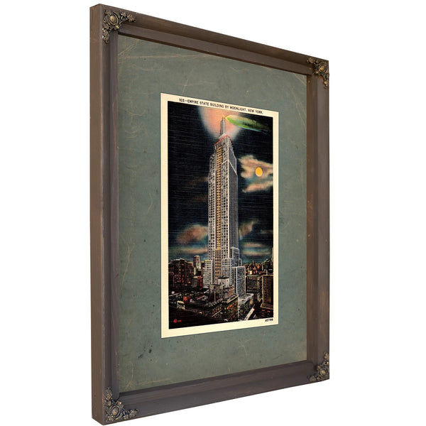 The Dirigibles Last Mooring Manhattan Nocturne — Bourbon Framed Canvas Print | Bella Frye