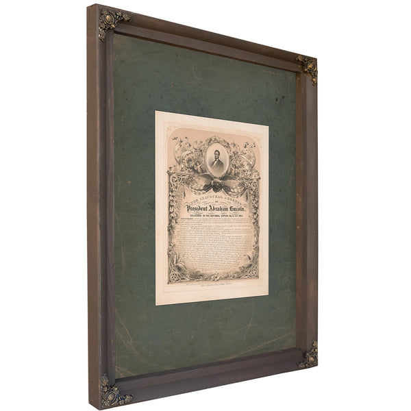 The Inaugural Address of President Abraham Lincoln Delivered in the National Capitol March 4th 1865 1865 — Bourbon Framed Can