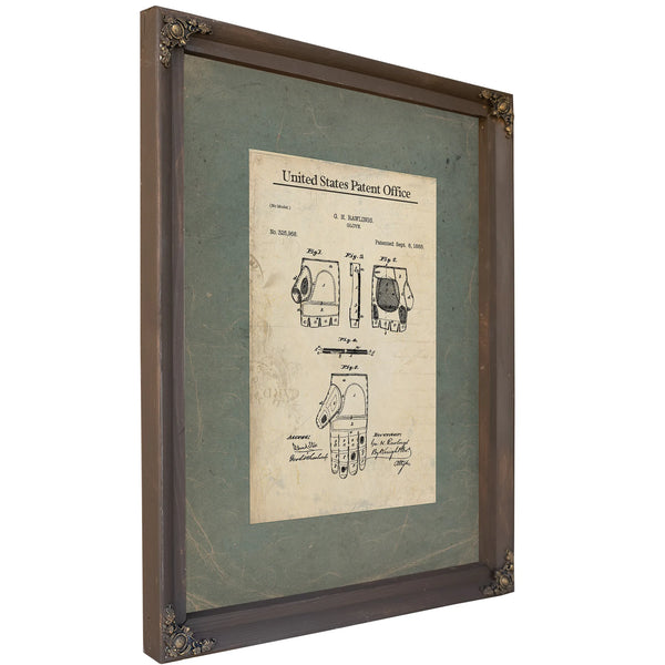 Us Patent No. 325968 Glove by G H Rawlings (1885) — Bourbon Framed Canvas Print | Bella Frye