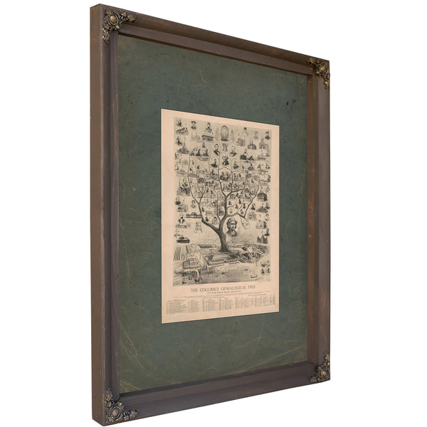 The Columbus Genealogical Tree of the Worlds Columbian Exposition Chicago Ill 1893 1893 — Bourbon Framed Canvas Print | Bella