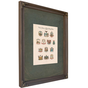 Coats of Arms of the Thirteen Original States 19th Century — Bourbon Framed Canvas Print | Bella Frye