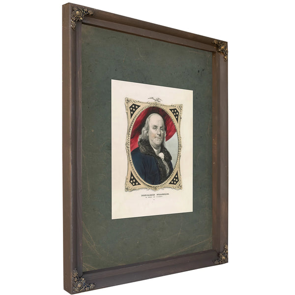 Benjamin Franklin the Statesman and Philosopher 1847 — Bourbon Framed Canvas Print | Bella Frye