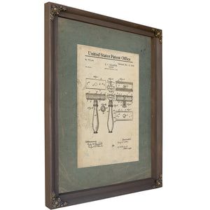 The Gillette Razor Patent of 194 Blueprint of the Modern Morning Ritual — Bourbon Framed Canvas Print | Bella Frye