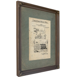 The Mechanical Instructor — Patent Blueprint of the Bates Typing Tutor — Framed Wall Art Room View | Bella Frye
