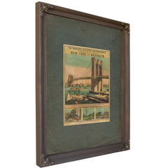The Wonderful East River Suspension Bridge Connecting the Great Cities of New York and Brooklyn 1883 — Bourbon Framed Canvas 