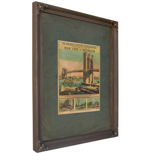 The Wonderful East River Suspension Bridge Connecting the Great Cities of New York and Brooklyn 1883 — Bourbon Framed Canvas 