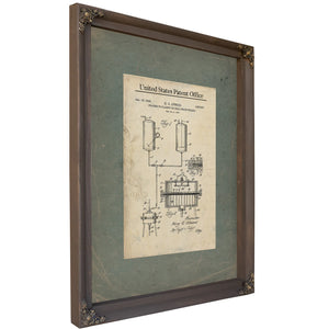 The Atwood Apparatus Blueprint for Liquid Clarity — Bourbon Framed Canvas Print | Bella Frye
