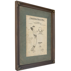 The Barbers Crescent Sessoms Neck Shaving Template Patent — Bourbon Framed Canvas Print | Bella Frye