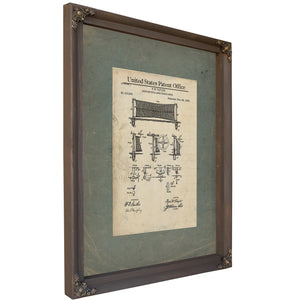 United States Patent No. 415825 Support for Lawn Tennis Nets by Fw Taylor November 26 1889 — Bourbon Framed Canvas Print | Be