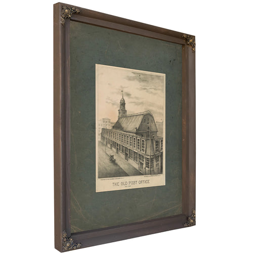 The Old Post Office New York 1877 — Bourbon Framed Canvas Print | Bella Frye