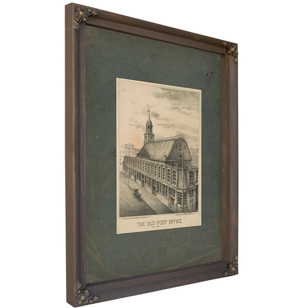 The Old Post Office New York 1877 — Bourbon Framed Canvas Print | Bella Frye