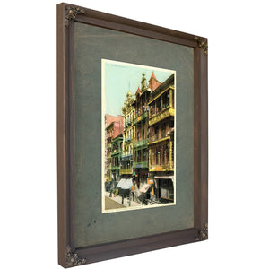 The Gilded Balconies of Mott Street — Bourbon Framed Canvas Print | Bella Frye