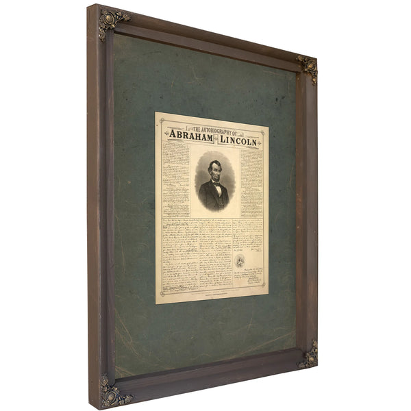 The Autobiography of Abraham Lincoln 19th Century — Bourbon Framed Canvas Print | Bella Frye