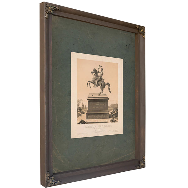 Jackson Monument in the City of Washington 1848 — Bourbon Framed Canvas Print | Bella Frye
