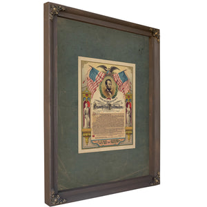 Abraham Lincoln and His Emancipation Proclamation 1888 — Bourbon Framed Canvas Print | Bella Frye