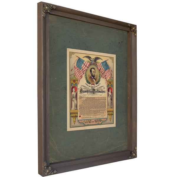Abraham Lincoln and His Emancipation Proclamation 1888 — Bourbon Framed Canvas Print | Bella Frye