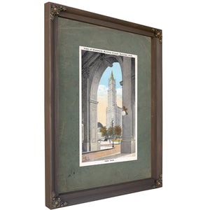 Cathedral of Commerce Through the Archway of Power — Bourbon Framed Canvas Print | Bella Frye