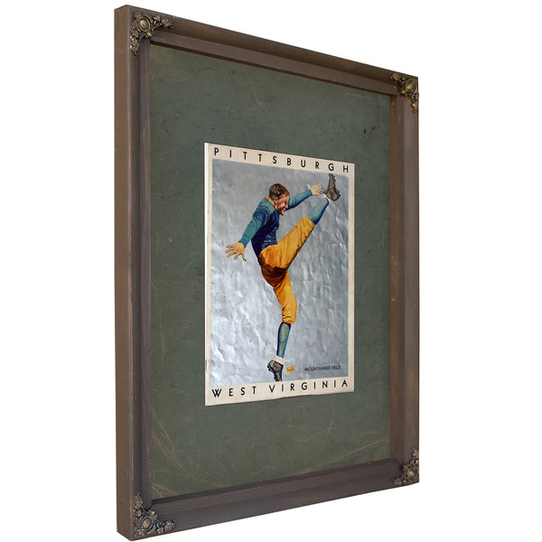October 7 1933 Program for the Pitt Versus West Virginia Football Game — Bourbon Framed Canvas Print | Bella Frye