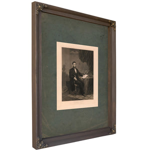 Abraham Lincoln President of the United States Signing the Emancipation Proclamation 1864 — Bourbon Framed Canvas Print | Bel