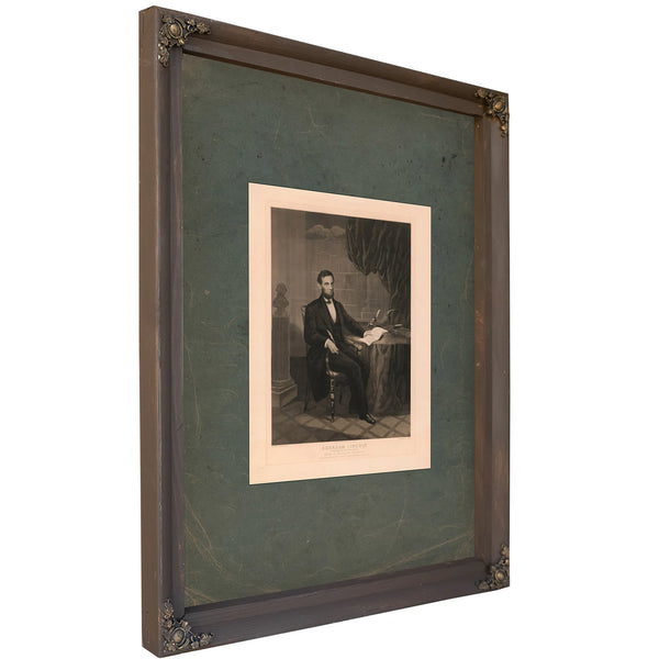 Abraham Lincoln President of the United States Signing the Emancipation Proclamation 1864 — Bourbon Framed Canvas Print | Bel