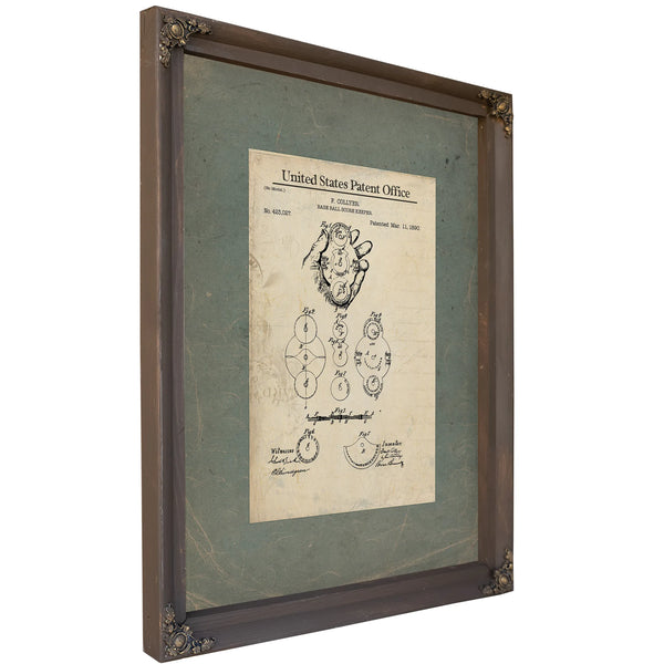 Us Patent No. 42327 Base Ball Score Keeper by F Collyer March 11 189 — Bourbon Framed Canvas Print | Bella Frye