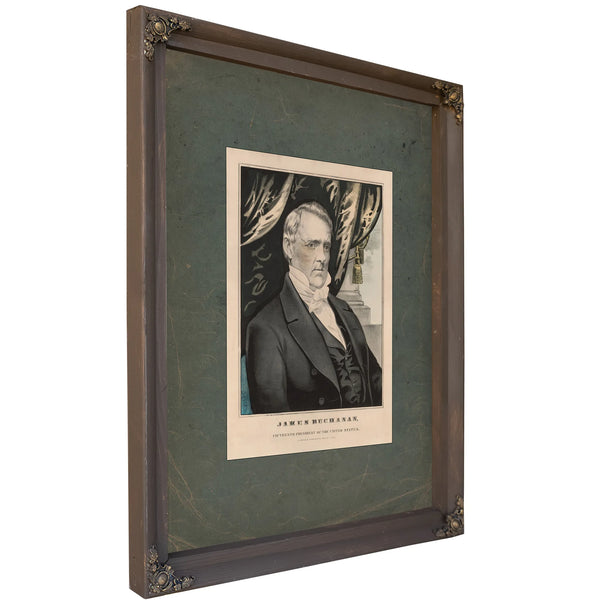 James Buchanan Fifteenth President of the United States 1857 — Bourbon Framed Canvas Print | Bella Frye