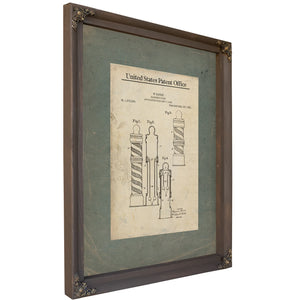 The Bloodletters Beacon Patent Blueprint of the Barbers Spiral — Bourbon Framed Canvas Print | Bella Frye