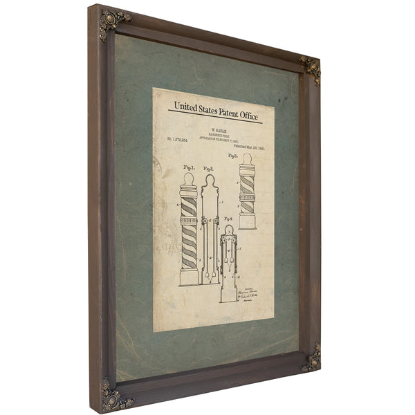 The Bloodletters Beacon Patent Blueprint of the Barbers Spiral — Bourbon Framed Canvas Print | Bella Frye