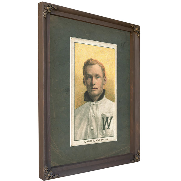 Walter Johnson Washington Nationals Baseball Card Portrait 9 — Bourbon Framed Canvas Print | Bella Frye