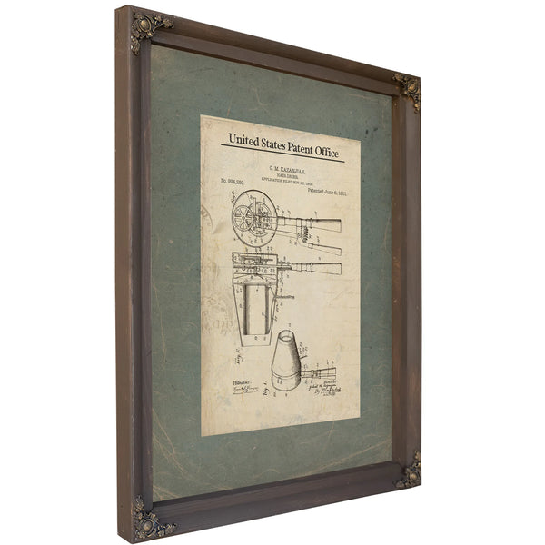 The Kazanjian Apparatus Patent Blueprint for the Modern Vanity — Bourbon Framed Canvas Print | Bella Frye