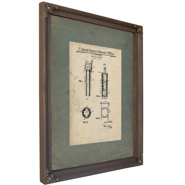 Us Patent No. 358316 Golf Ball Washer by John a Mcconnell June 8 1971 — Bourbon Framed Canvas Print | Bella Frye