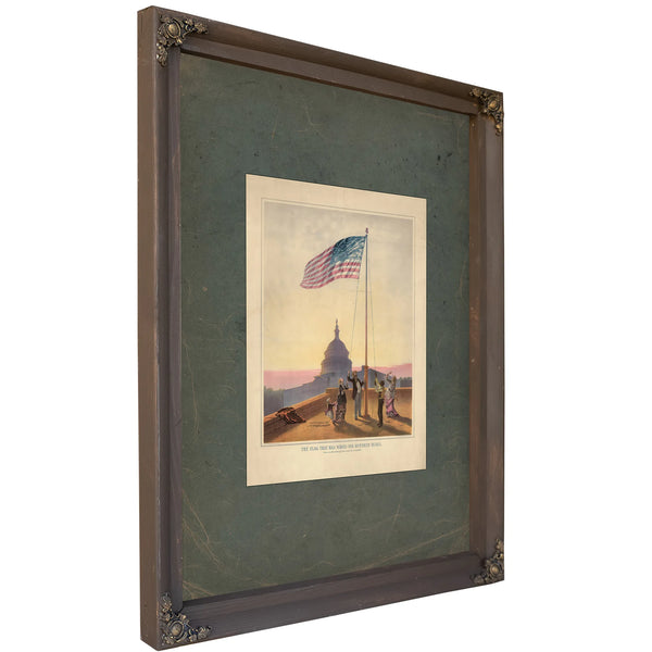 The Flag That Has Waved One Hundred Yearsa Scene on the Morning of the Fourth Day of July 1876 1876 — Bourbon Framed Canvas P