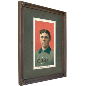 Three Finger Brown Chicago Cubs Baseball Card Portrait 8 — Bourbon Framed Canvas Print | Bella Frye