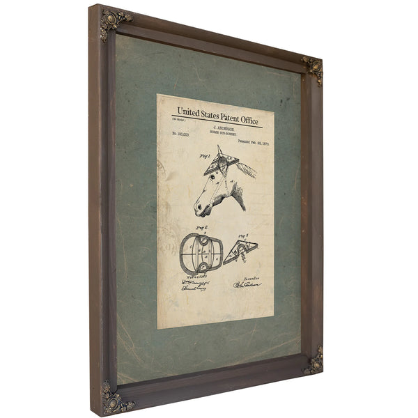 Us Patent No. 1 Horse Sun Bonnet by J Anderson February 22 187 — Bourbon Framed Canvas Print | Bella Frye