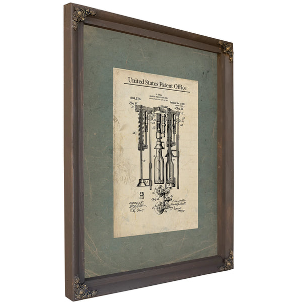 The Gull Beer Bottling Apparatus Patent Print — Framed Wall Art Room View | Bella Frye