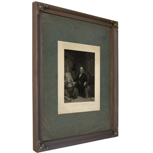 Benjamin Franklin Born in Boston Jany 17th 176 Died in Philadelphia April 17th 179 1847 — Bourbon Framed Canvas Print | Bella