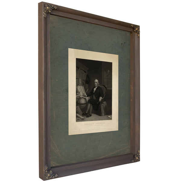 Benjamin Franklin Born in Boston Jany 17th 176 Died in Philadelphia April 17th 179 1847 — Bourbon Framed Canvas Print | Bella