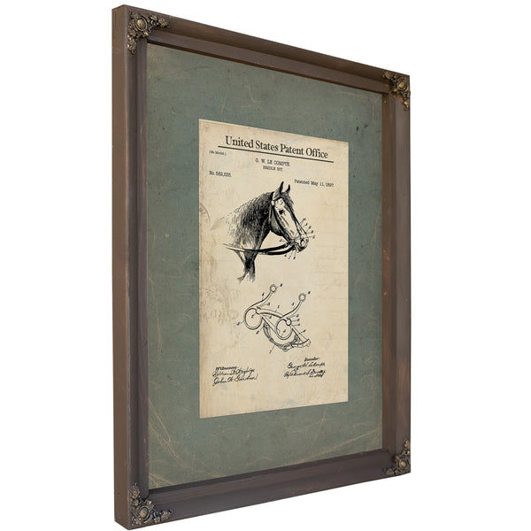 Us Patent No. 582535 Bridle Bit by G W Le Compte May 11 1897 — Bourbon Framed Canvas Print | Bella Frye