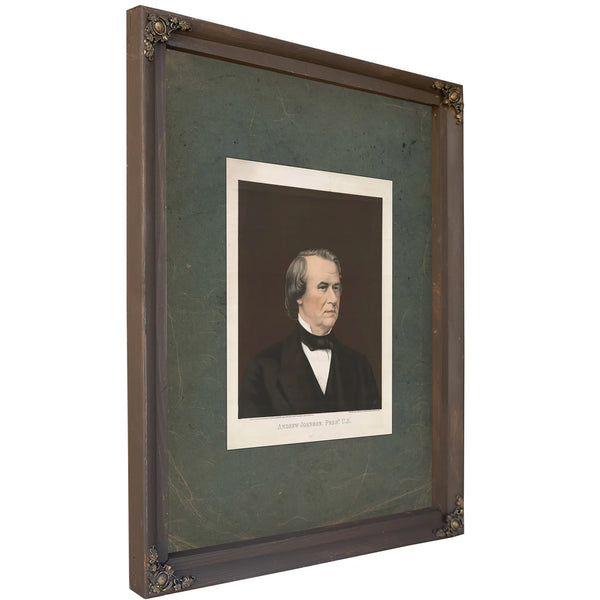 Andrew Johnson President Us 1866 — Bourbon Framed Canvas Print | Bella Frye