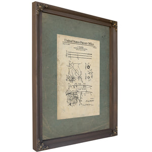 The Skin Writers Blueprint Percy Waters Patent No. 1724812 — Bourbon Framed Canvas Print | Bella Frye
