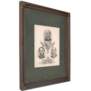 Portraits of Mckinley Lincoln and Garfield 192 — Bourbon Framed Canvas Print | Bella Frye