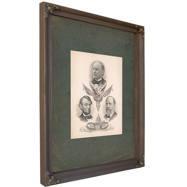 Portraits of Mckinley Lincoln and Garfield 192 — Bourbon Framed Canvas Print | Bella Frye