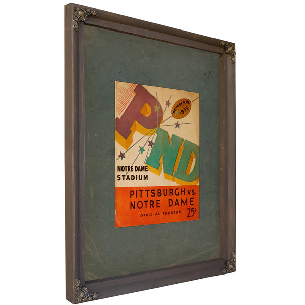 Official Football Program for the October 19 1935 Notre Dame Versus Pittsburgh — Bourbon Framed Canvas Print | Bella Frye